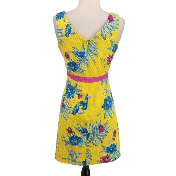 1990s Vintage Lilly Pulitzer Waffle Cotton Dress White Label - Picture 4 of 7